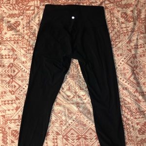 High rise black lululemon leggings size 10